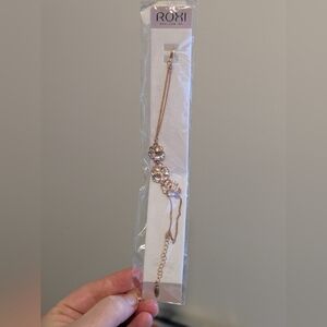 Rose Goldtone Floral Chain Bracelet